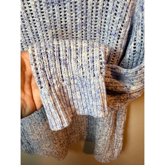 Talbots Womens XL Heather Purple White Knit Sweater Crew Neck Long Sleeve Cotton - Picture 6 of 7